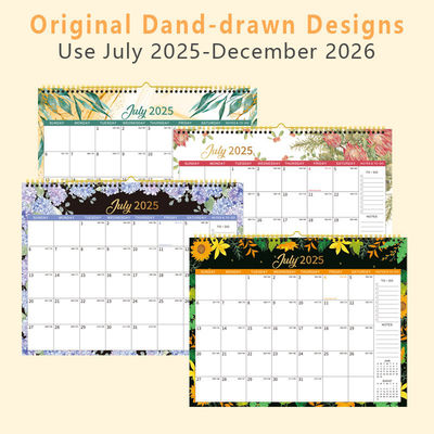 紙と螺旋結合で作られたカスタム壁カレンダー