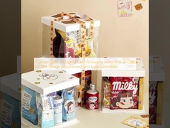 AI CDR または PDF デザイン要件とマットラミネーションのカスタム注文受付ケーキ包装箱