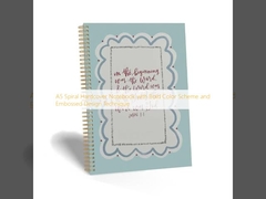 大胆な配色とエンボス加工のデザイン技術を採用したA5スパイラルハードカバーノート