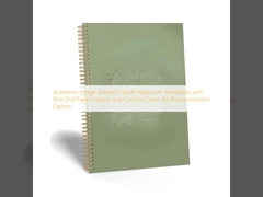 ドット方眼レイアウトとカスタムカバーアートのパーソナライズオプションを備えた、学術用途向けスパイラルハードカバーノート