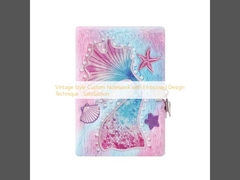 エンボス加工デザインのヴィンテージスタイルカスタムノートブック '満足'