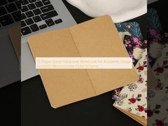 学術用途向け 15 ページ スパイラルハードカバーノート モノクロ配色