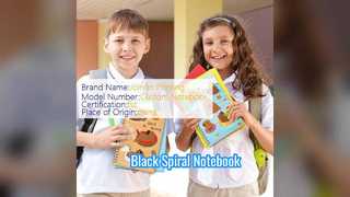 プロフェッショナル向けブラック スパイラル ノートブック耐久性のあるハードカバー