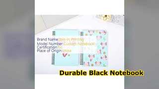 ブラック スパイラル ノートブック 耐久性のあるハードカバー スケッチ ノート